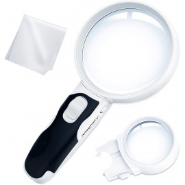 Juego de lupa LED de mano., Negro