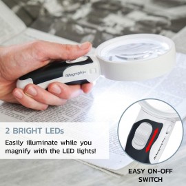 Juego de lupa LED de mano., Negro