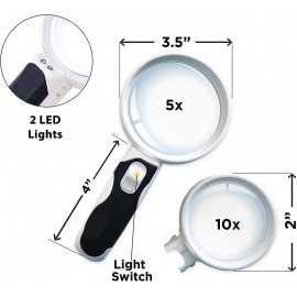 Juego de lupa LED de mano., Negro