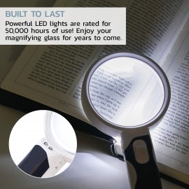 Juego de lupa LED de mano., Negro