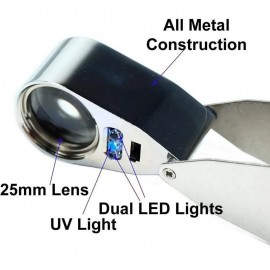 Lupa 40X 25mm de Metal 