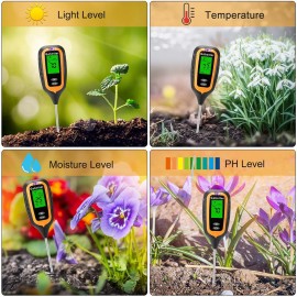 Higrómetro de humedad del suelo, PH, luz, temperatura GOBETTER