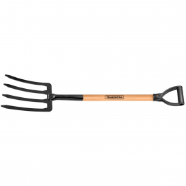 Bieldo forjado de 4 dientes con mango de 74 cm