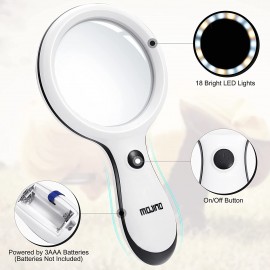 Lupa de mano de 10X con luz led MOJINO