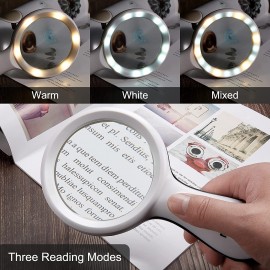 Lupa de mano de 10X con luz led MOJINO