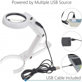 YOCTOSUN Lupa de mano y escritorio  7X, 6 luces LED brillantes