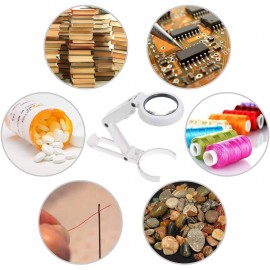 YOCTOSUN Lupa de mano y escritorio  7X, 6 luces LED brillantes