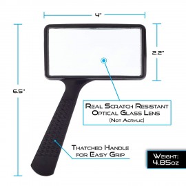 Lupa portátil rectangular grande marca MagnifyLabs - MAG0005