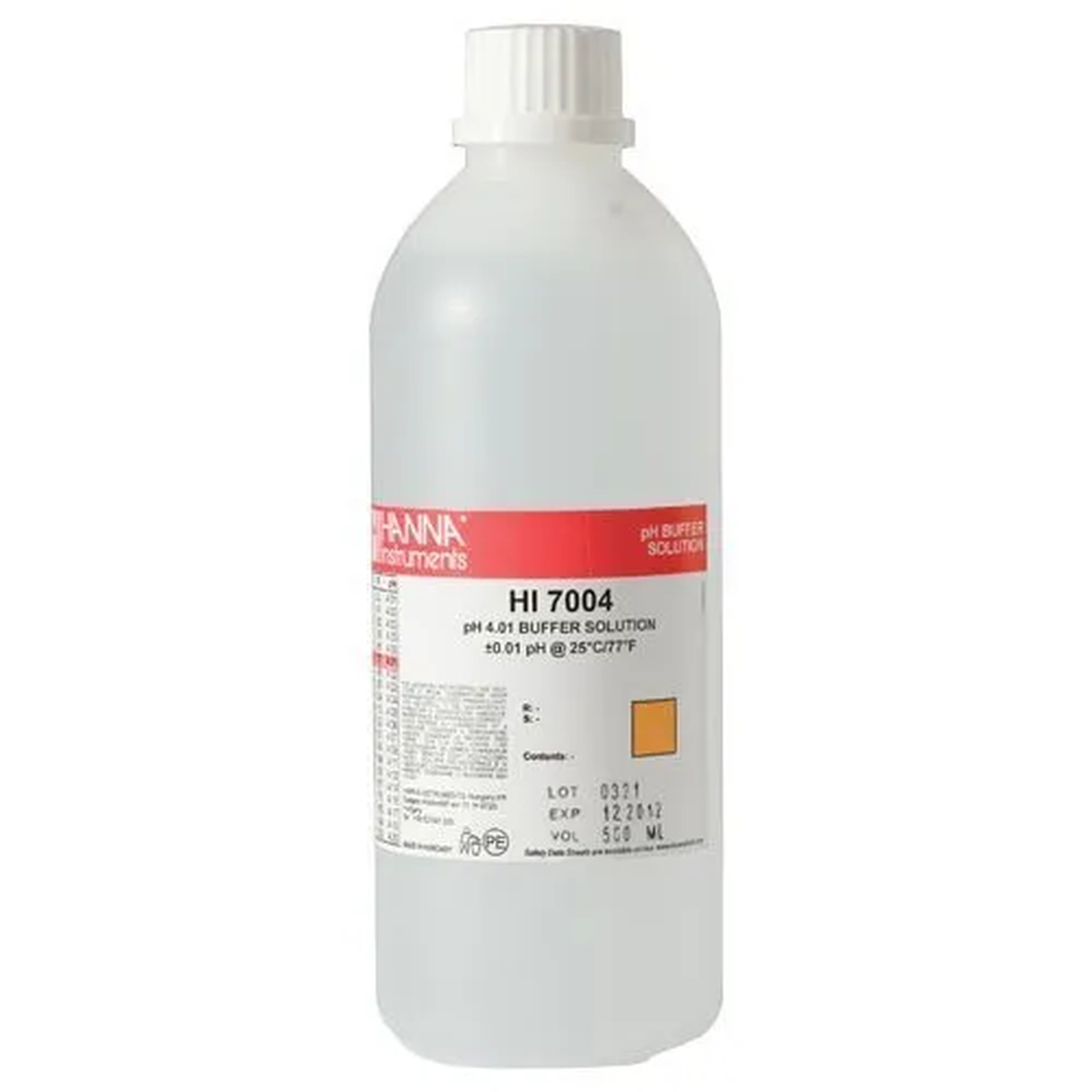 SOLUCIÓN DE CALIBRACIÓN (BUFFER) pH 4.01, Marca HANNA